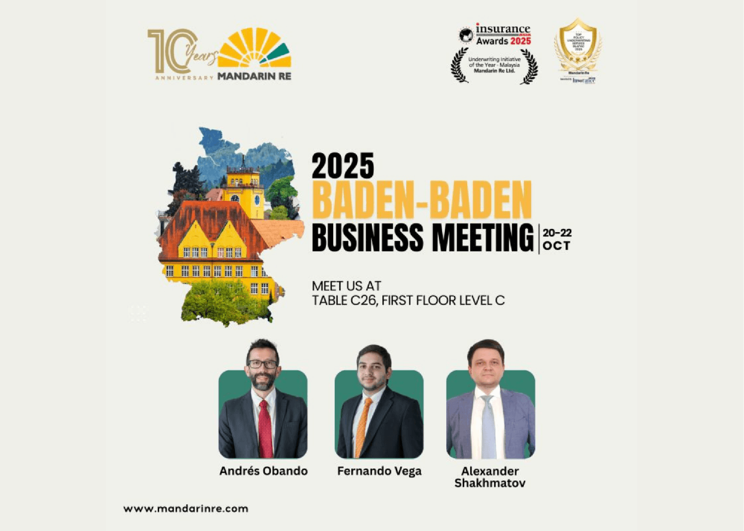 Mandarin Re Joins Industry Leaders at Baden-Baden 2025