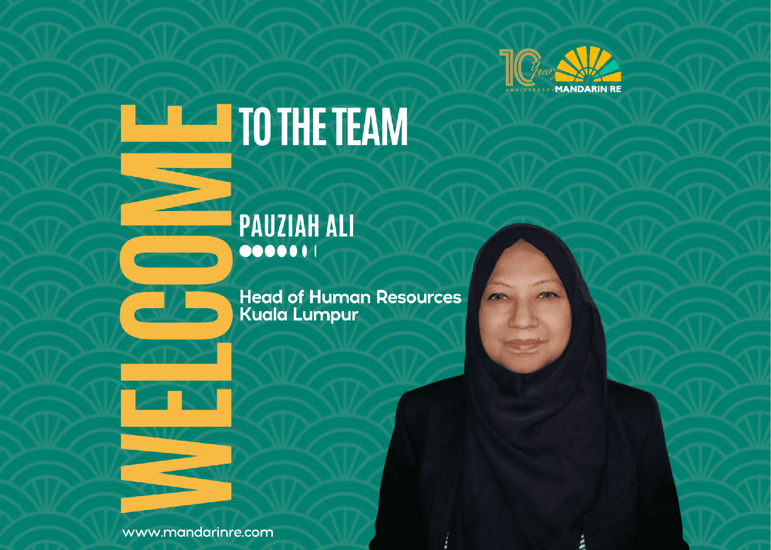 Mandarin Re Welcomes Pauziah Ali as Head of Human Resources