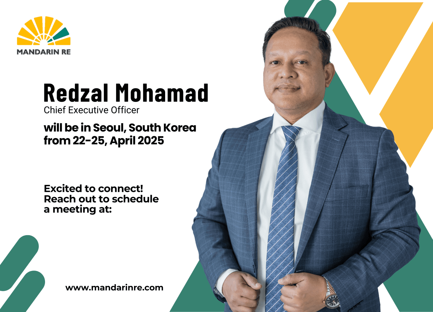 Mandarin Re CEO to Visit Seoul for Strategic Engagements
